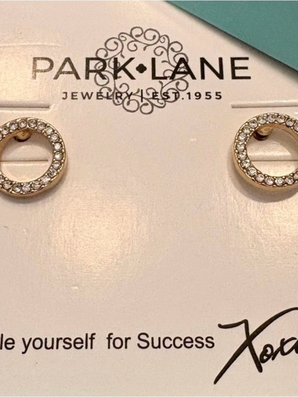 Park Lane Gold Circle Pavé Stud Earrings
